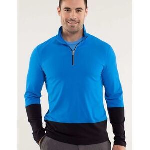 Lululemon Men's Speedy 1/2 Zip Pullover Long Sleeve Baselayer In Beaming Blue XL